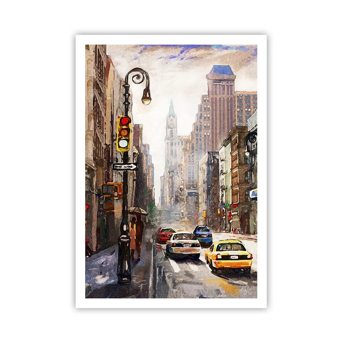 Pôster - Nova York – colorida também na chuva  - 70x100 cm