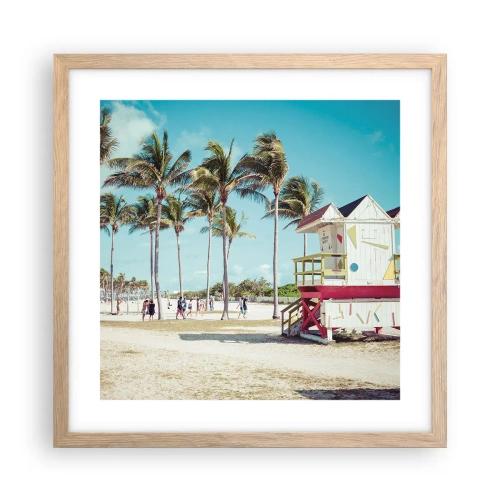 Pôster com moldura de carvalho claro - Um belo dia pela frente - 40x40 cm