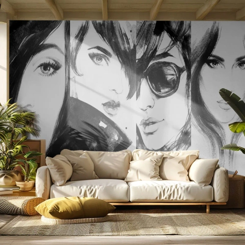 Papel de Parede Autocolante Deluxe Sticker - Beleza multiplicada - Mulher, Olhos de Mulher, Retrato de uma mulher - 100x70 cm