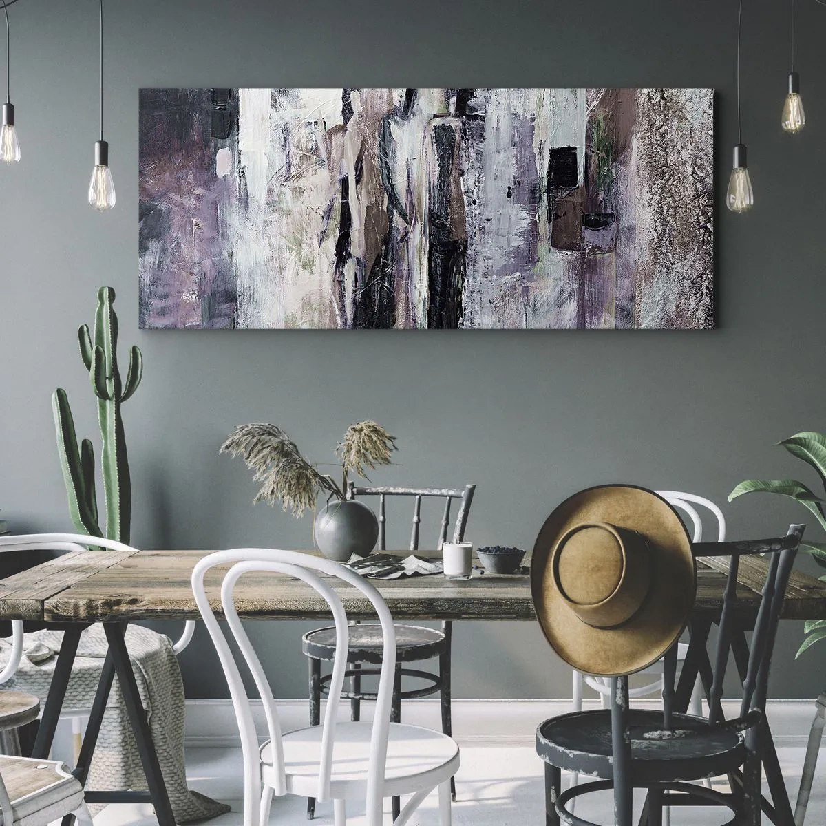 Quadro em tela - Três misteriosos - 160x50 cm