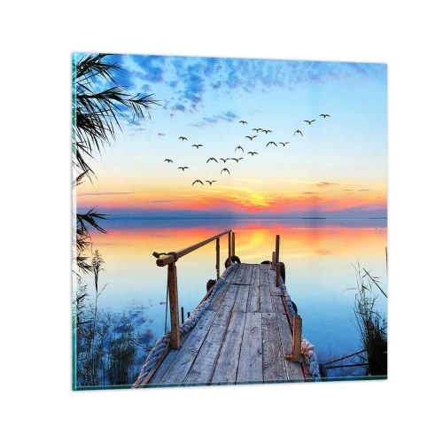 Quadro em vidro - É hora de voltar... - 60x60 cm