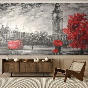 Papel de Parede Premium Sand - Um dia emocionante - Cidade, Londres, Arquitetura - 300x210 cm