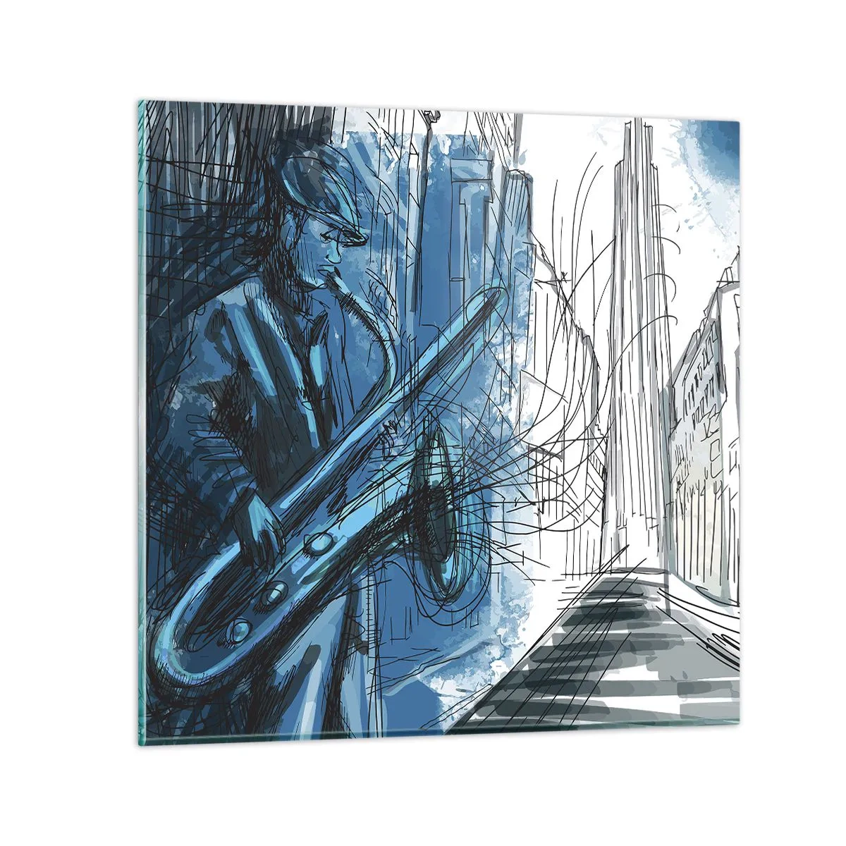 Quadro em vidro - Rapsódia Urbana - 50x50 cm