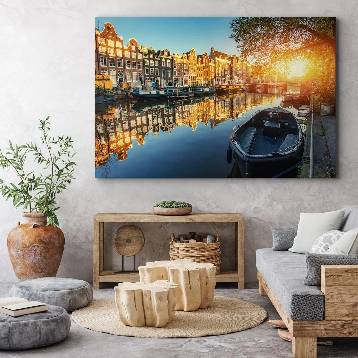 Quadro em tela - Manhã em Amsterdã - 120x80 cm