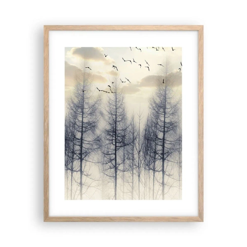 Pôster com moldura de carvalho claro - Espíritos florestais - 40x50 cm