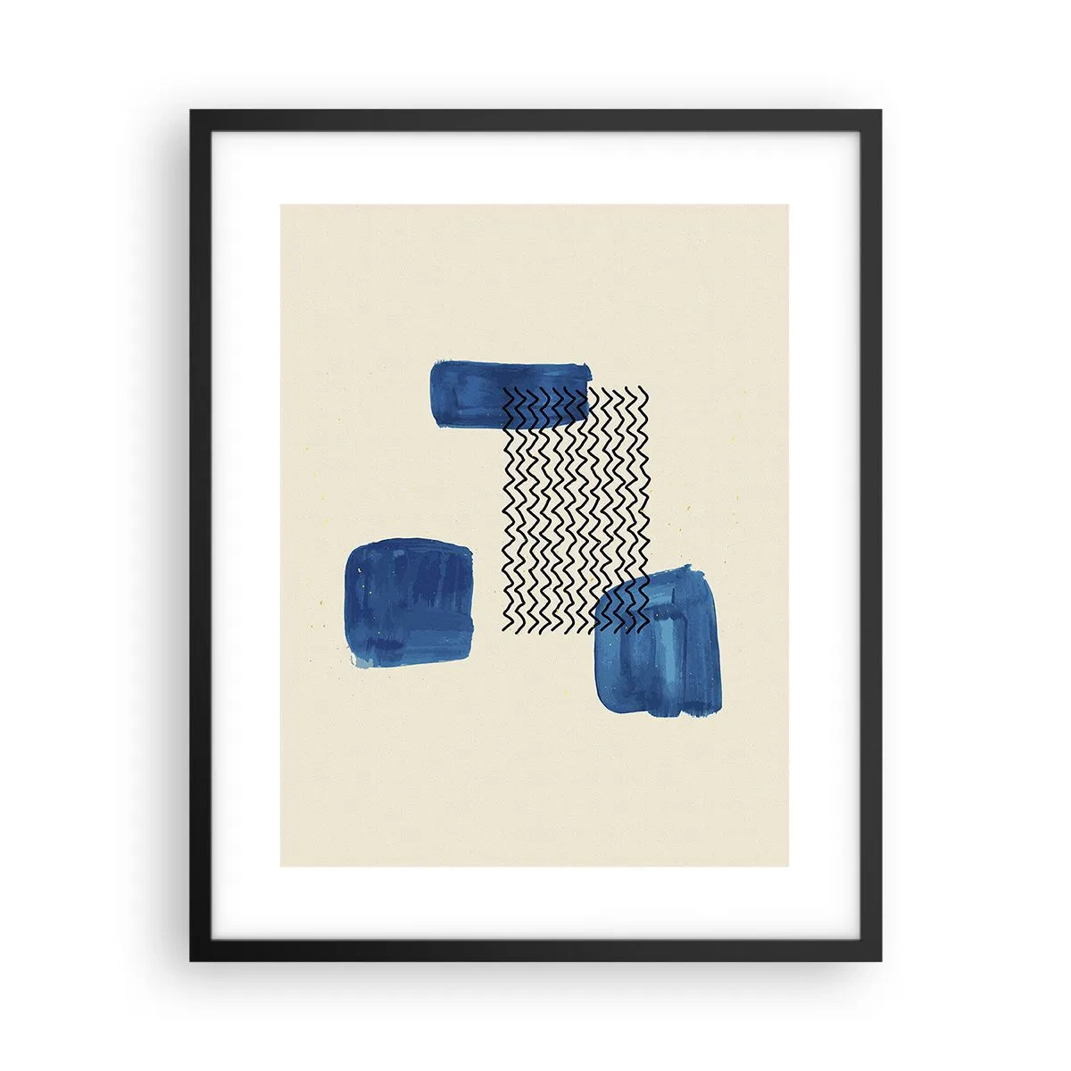 Pôster com moldura preta - Quarteto abstrato - 40x50 cm