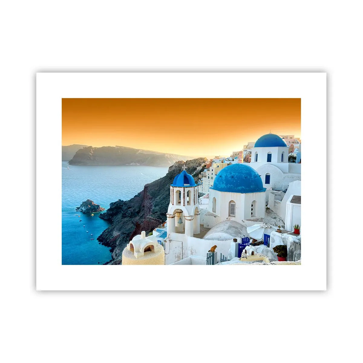 Pôster - Santorini - abraçada às rochas - 40x30 cm