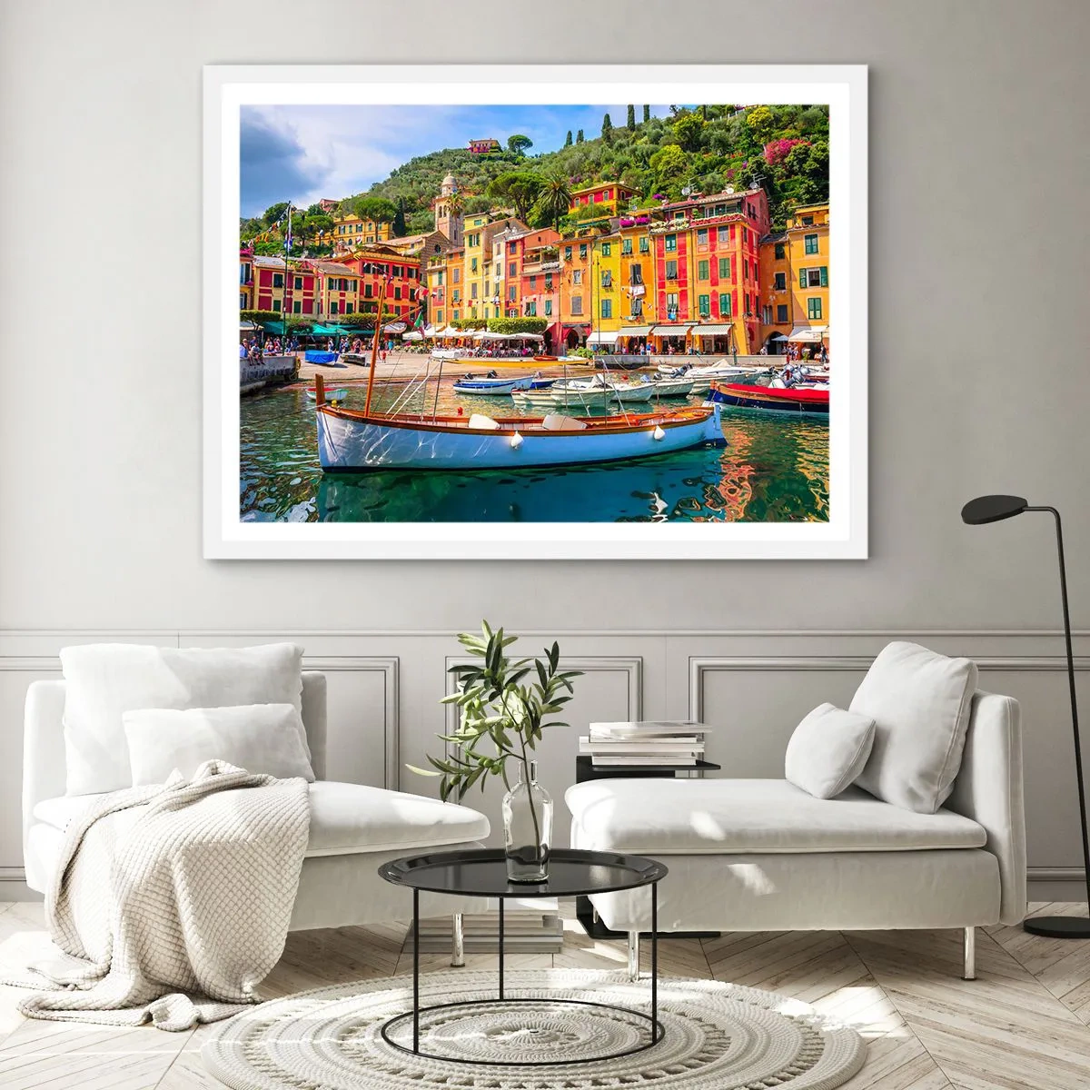 Pôster em moldura branca - Manhã italiana - 50x40 cm