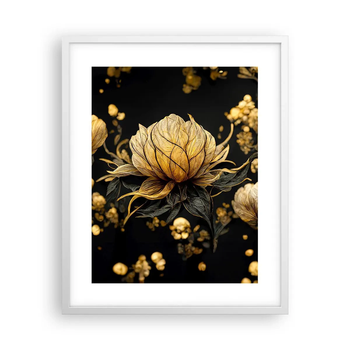 Pôster em moldura branca - Fragilidade sutil - 40x50 cm