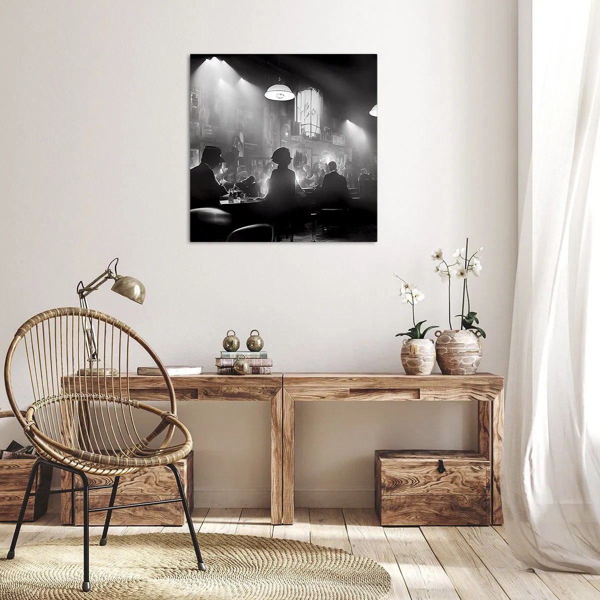 Quadro em tela - Em uma atmosfera de jazz - 40x40 cm