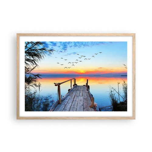 Pôster com moldura de carvalho claro - É hora de voltar... - 70x50 cm