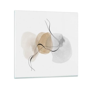 Quadro em vidro - Contas ao vento - 70x70 cm