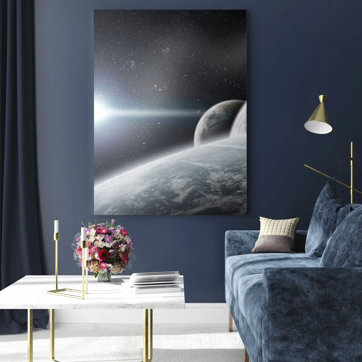 Quadro em vidro - Música cósmica das esferas - 50x70 cm