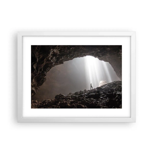Pôster em moldura branca - Gruta luminosa - 40x30 cm