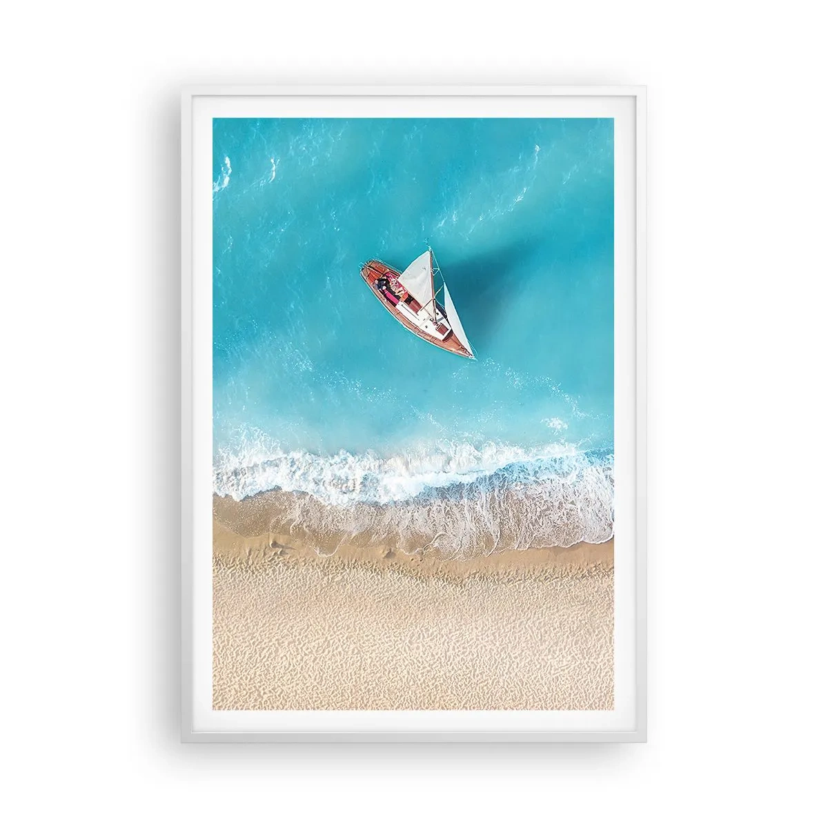 Pôster em moldura branca - No limite do azul e do ouro - 70x100 cm