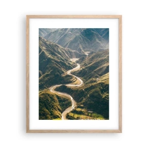 Pôster com moldura de carvalho claro - Direto do coração das montanhas - 40x50 cm