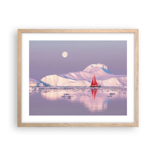 Pôster com moldura de carvalho claro - O calor da vela, a frieza do gelo - 50x40 cm