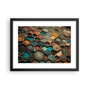 Pôster com moldura preta - Ornamentos árabes – variação - 40x30 cm