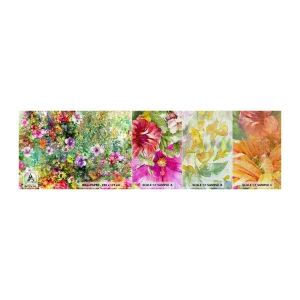 Amostra de papel de parede Premium Canvas - Nas flores para a perdição - Flores, Jardim, Natureza - 100x30 cm