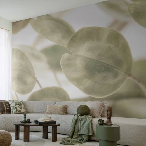 Papel de Parede Premium Canvas - No começo eram folhas... - Flores, Calma, Folhas - 300x210 cm