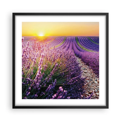 Pôster com moldura preta - Prado perfumado - 50x50 cm