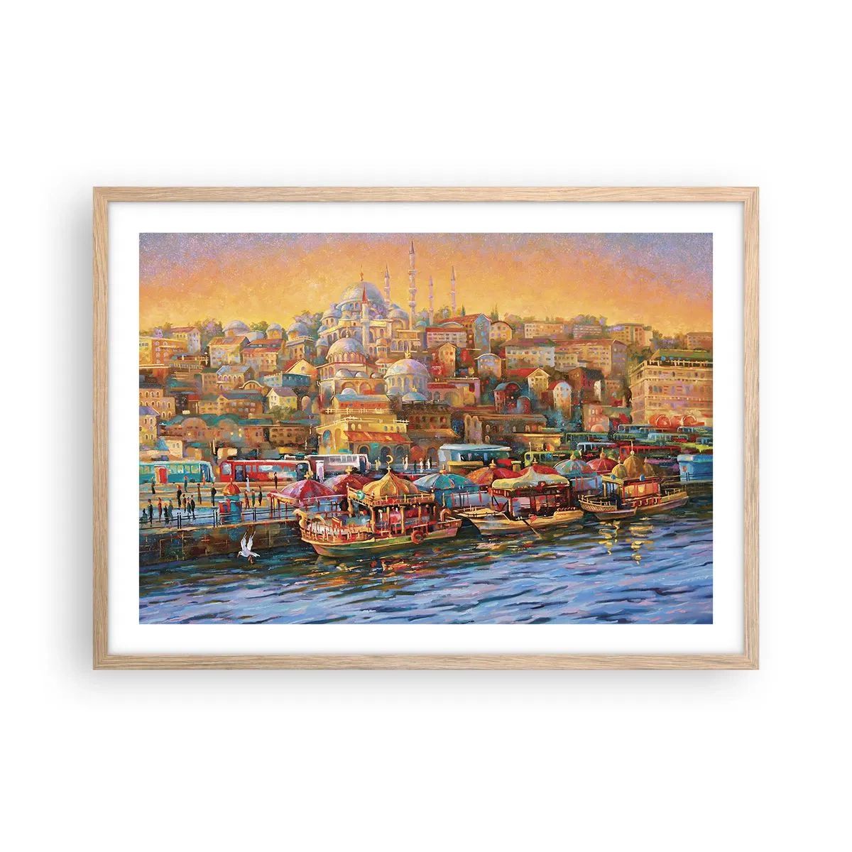 Pôster com moldura de carvalho claro - Conto de Istambul - 70x50 cm