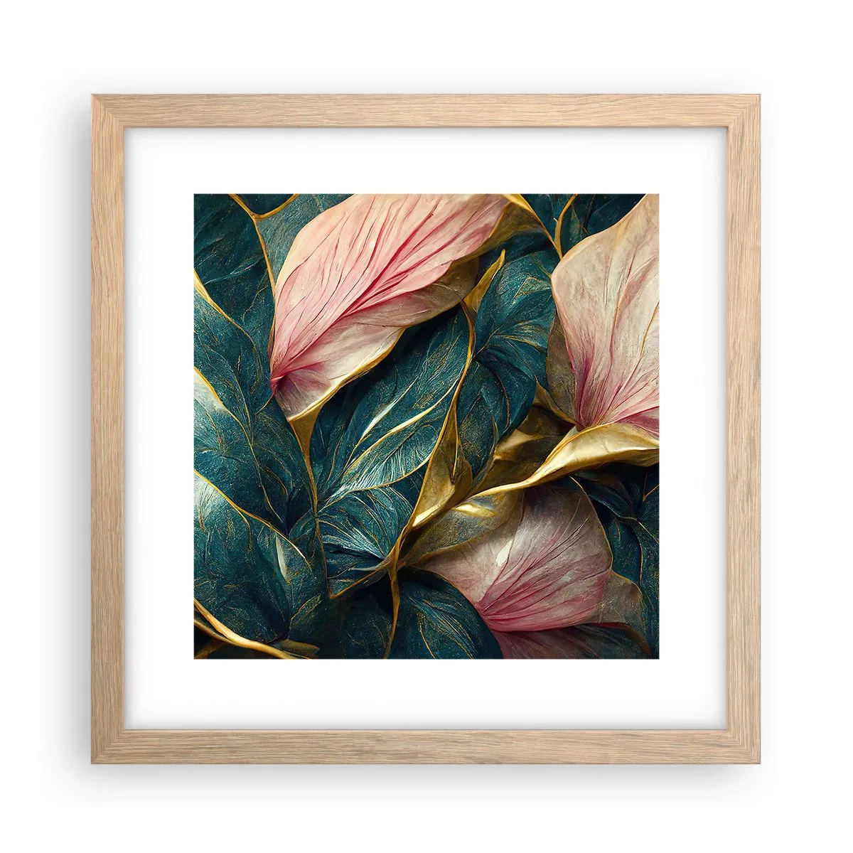 Pôster com moldura de carvalho claro - Elegância e estilo naturais - 30x30 cm