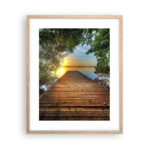 Pôster com moldura de carvalho claro - Tome o seu tempo, sente-se - 40x50 cm