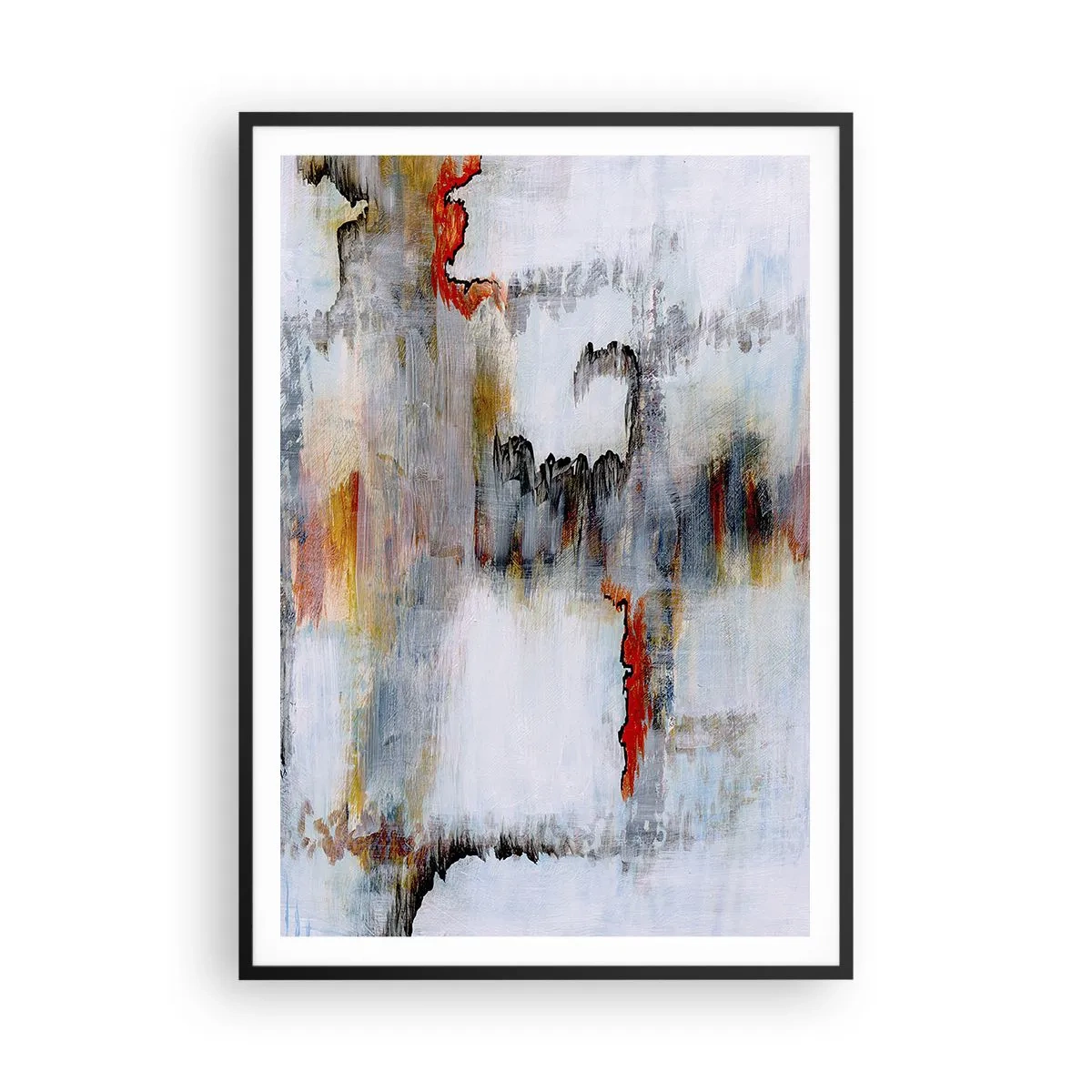 Pôster com moldura preta - Com um palito na água - 70x100 cm