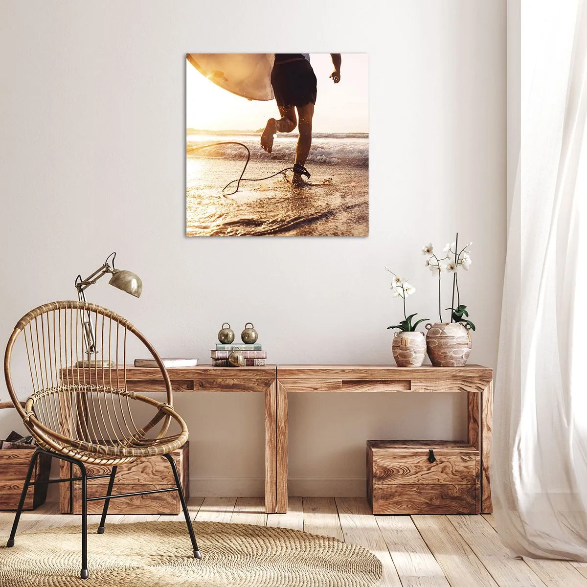 Quadro em tela - Encontro das ondas - 70x70 cm