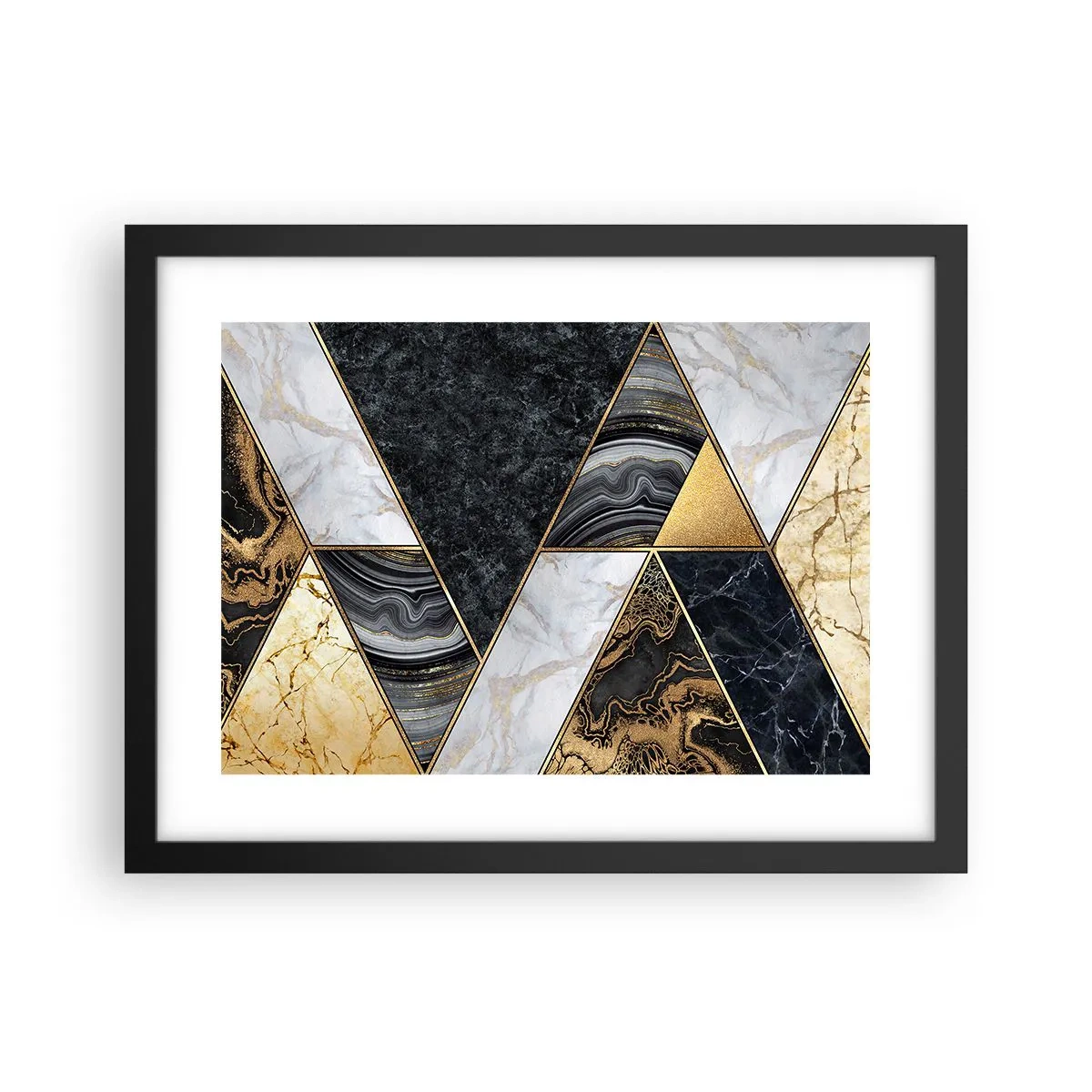 Pôster com moldura preta - Pedra por pedra - 40x30 cm