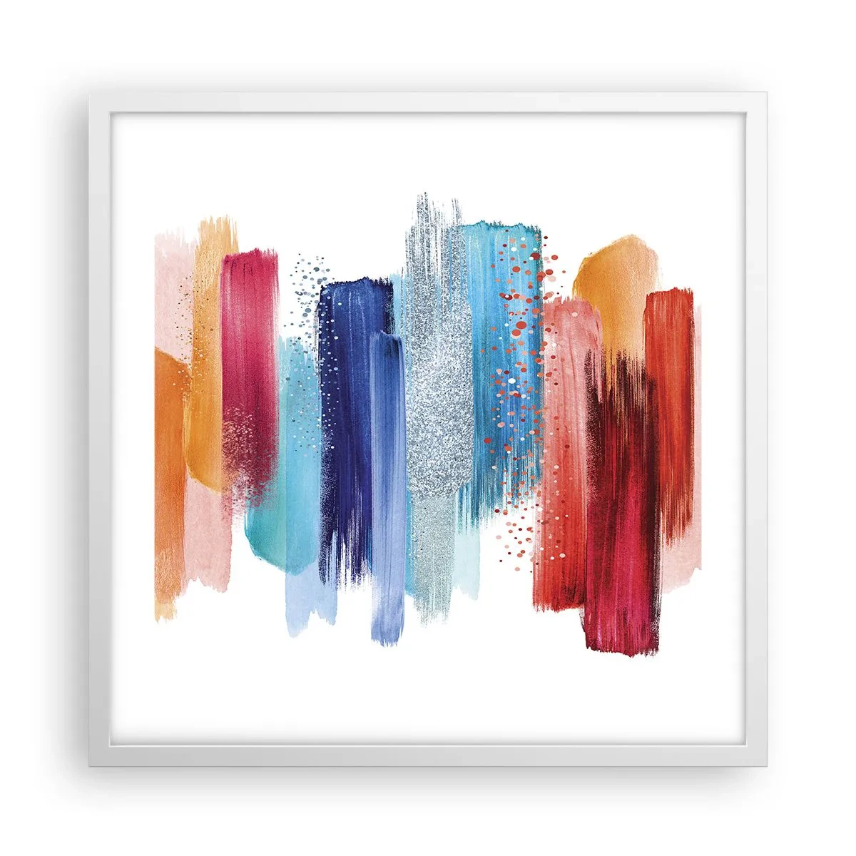 Pôster em moldura branca - Para cima e para baixo - 50x50 cm