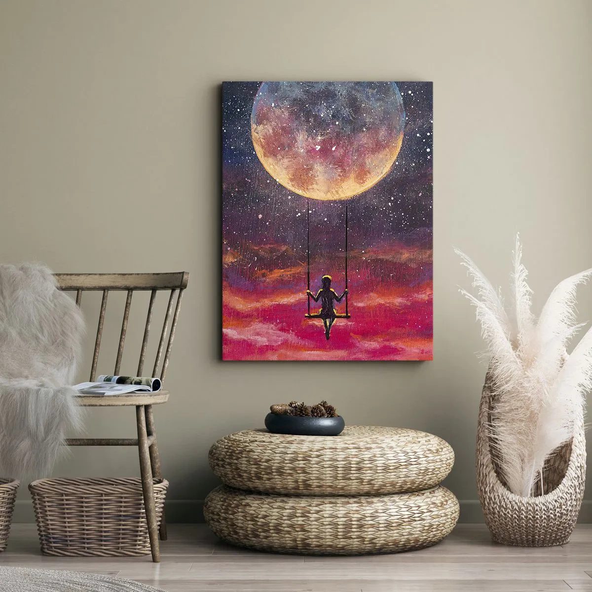 Quadro em tela - Balanço nas nuvens - 50x70 cm
