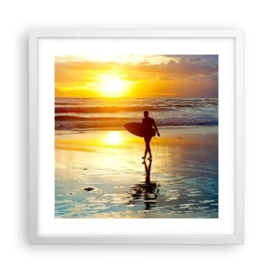 Pôster em moldura branca - O Retorno do Guerreiro - 40x40 cm