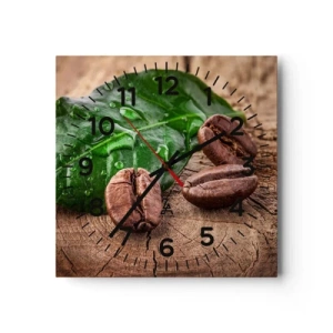 Relógio de parede - Relógio em vidro - Preto e verdadeiro - 30x30 cm