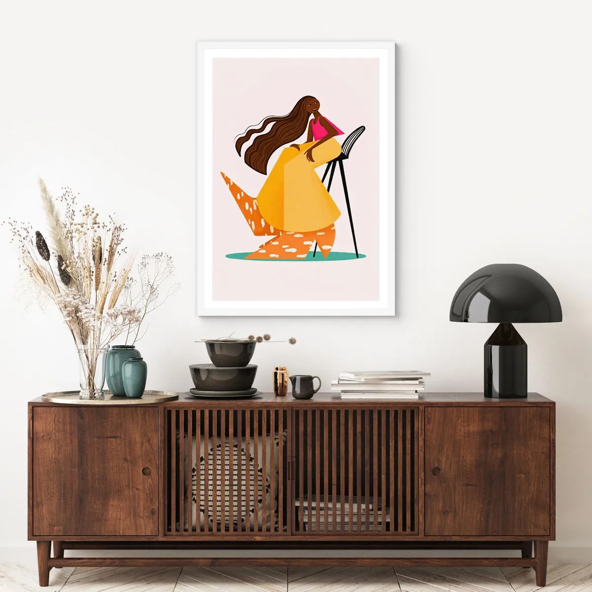 Pôster em moldura branca - Moda também é divertida - 61x91 cm