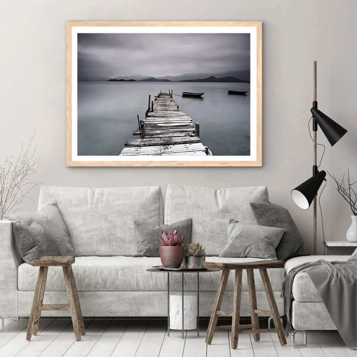 Pôster com moldura de carvalho claro - Amanhã pode ir - 40x30 cm