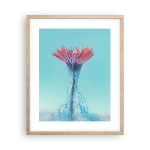 Pôster com moldura de carvalho claro - Num abraço revigorante - 40x50 cm