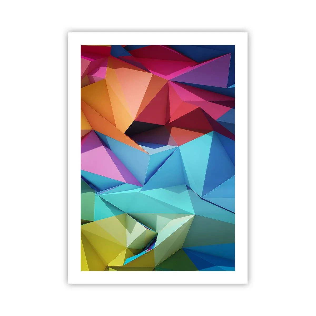 Pôster - Arco-íris de origami - 50x70 cm