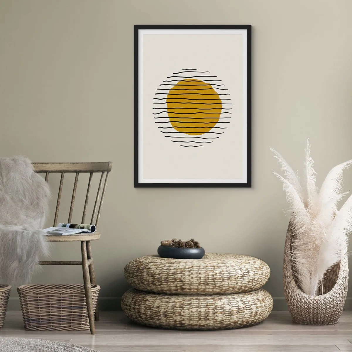 Pôster com moldura preta - Abstração a tremer com o calor - 70x100 cm