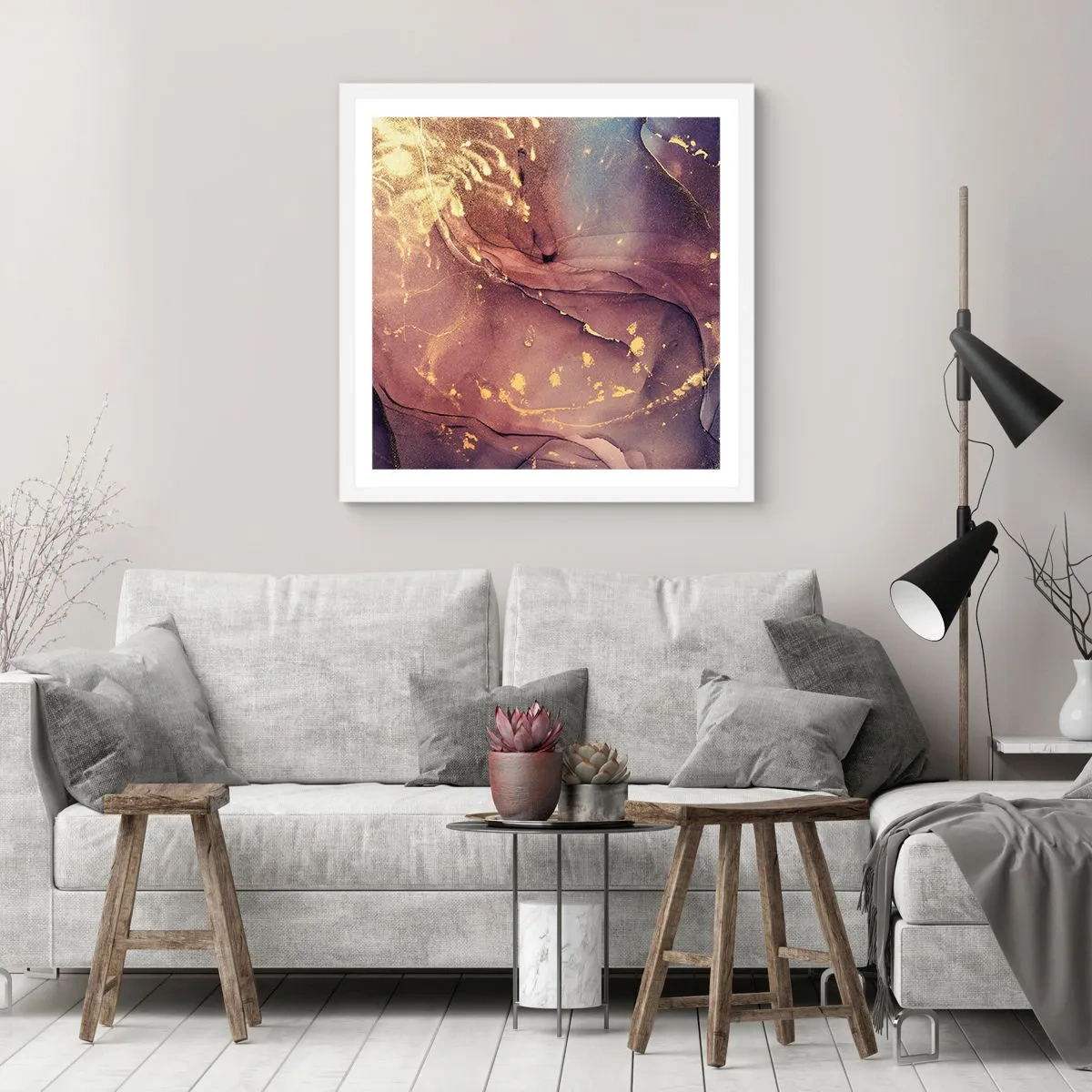 Pôster em moldura branca - Matéria e espírito - 50x50 cm