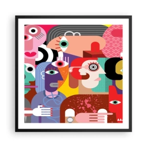 Pôster com moldura preta - Viemos da parte do Sr. Picasso - 60x60 cm