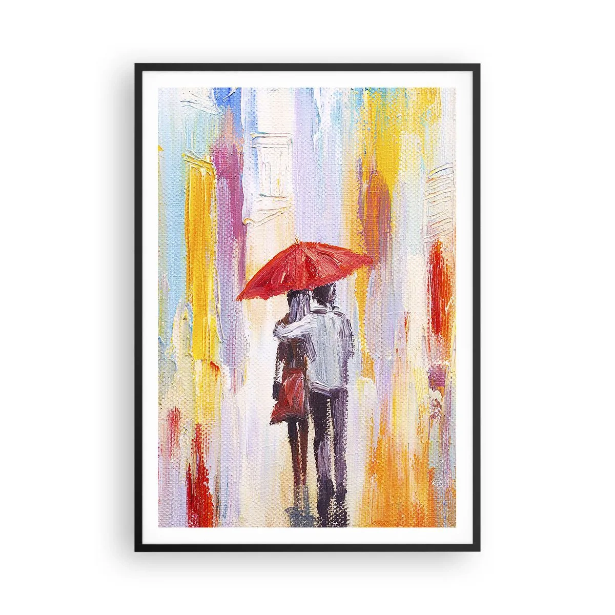 Pôster com moldura preta - Que continue a chover - 70x100 cm