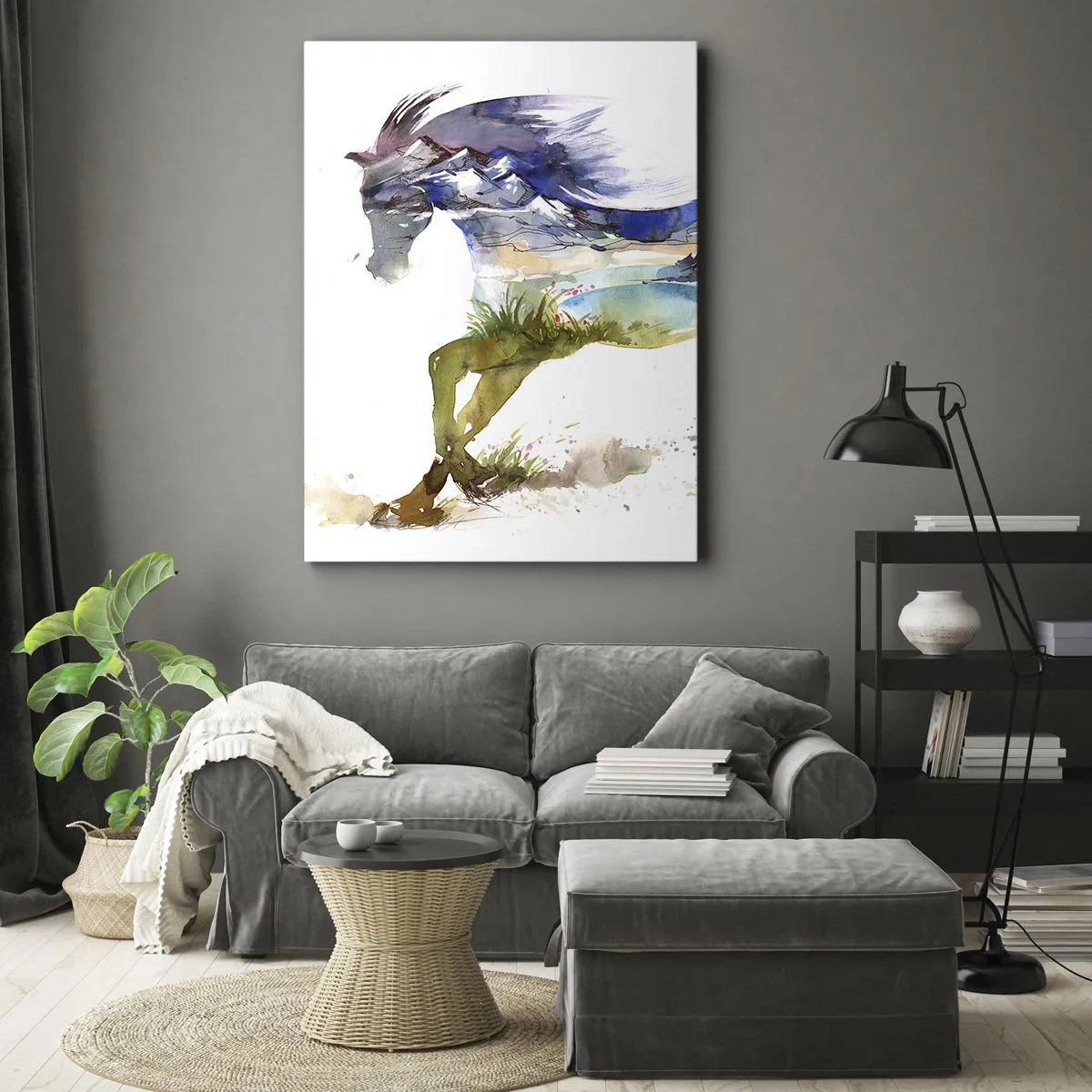 Quadro em tela - Do prado direto para o céu - 45x80 cm