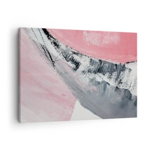 Quadro em tela - Uma composição abstrata em tons de rosa e cinza. - 70x50cm - Composição à medida - Decoração de parede moderna para a sala de estar e quarto ARTTOR