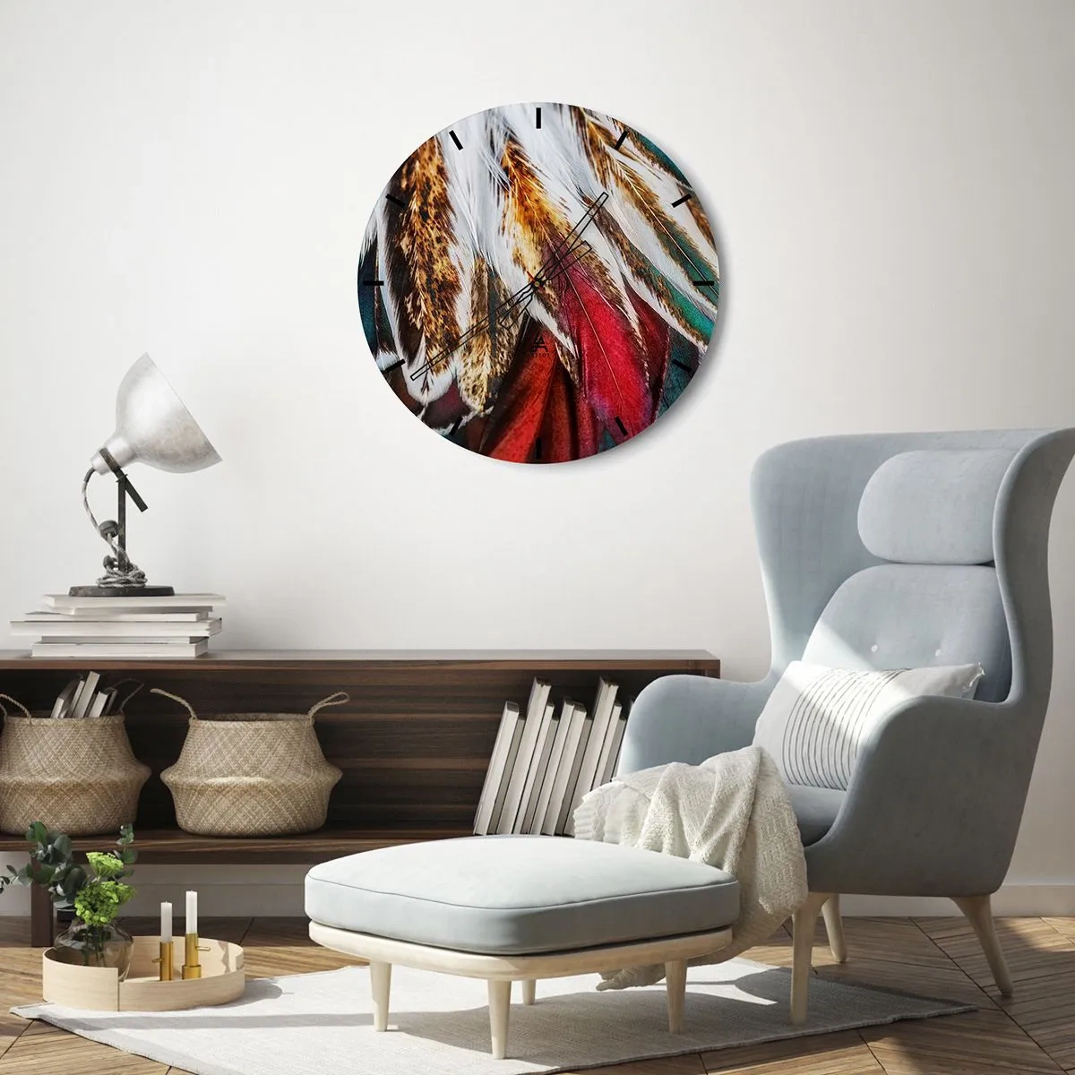 Relógio de parede - Relógio em vidro - Segredos de vôo - 40x40 cm