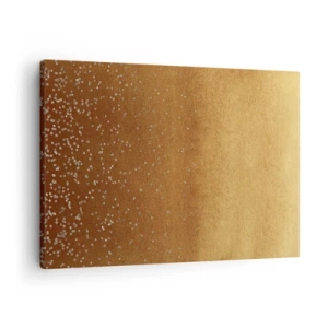 Quadro em tela - Um gradiente dourado com brilho sutil e embelezamento - 70x50cm - O nascimento da luz - Decoração de parede moderna para a sala de estar e quarto ARTTOR