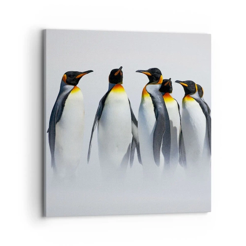 Quadro em tela - Reunião em traje de gala - 70x70 cm