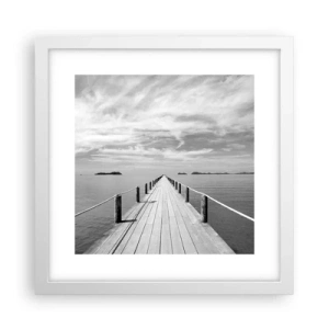 Pôster em moldura branca - Talvez uma viagem... - 30x30 cm