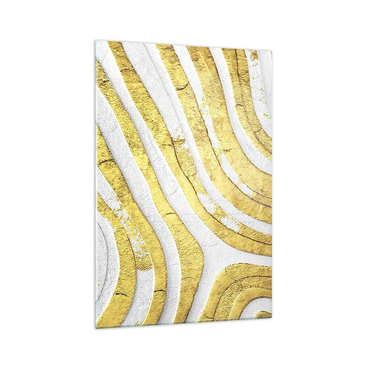 Quadro em vidro - Composição a branco e ouro - 70x100 cm